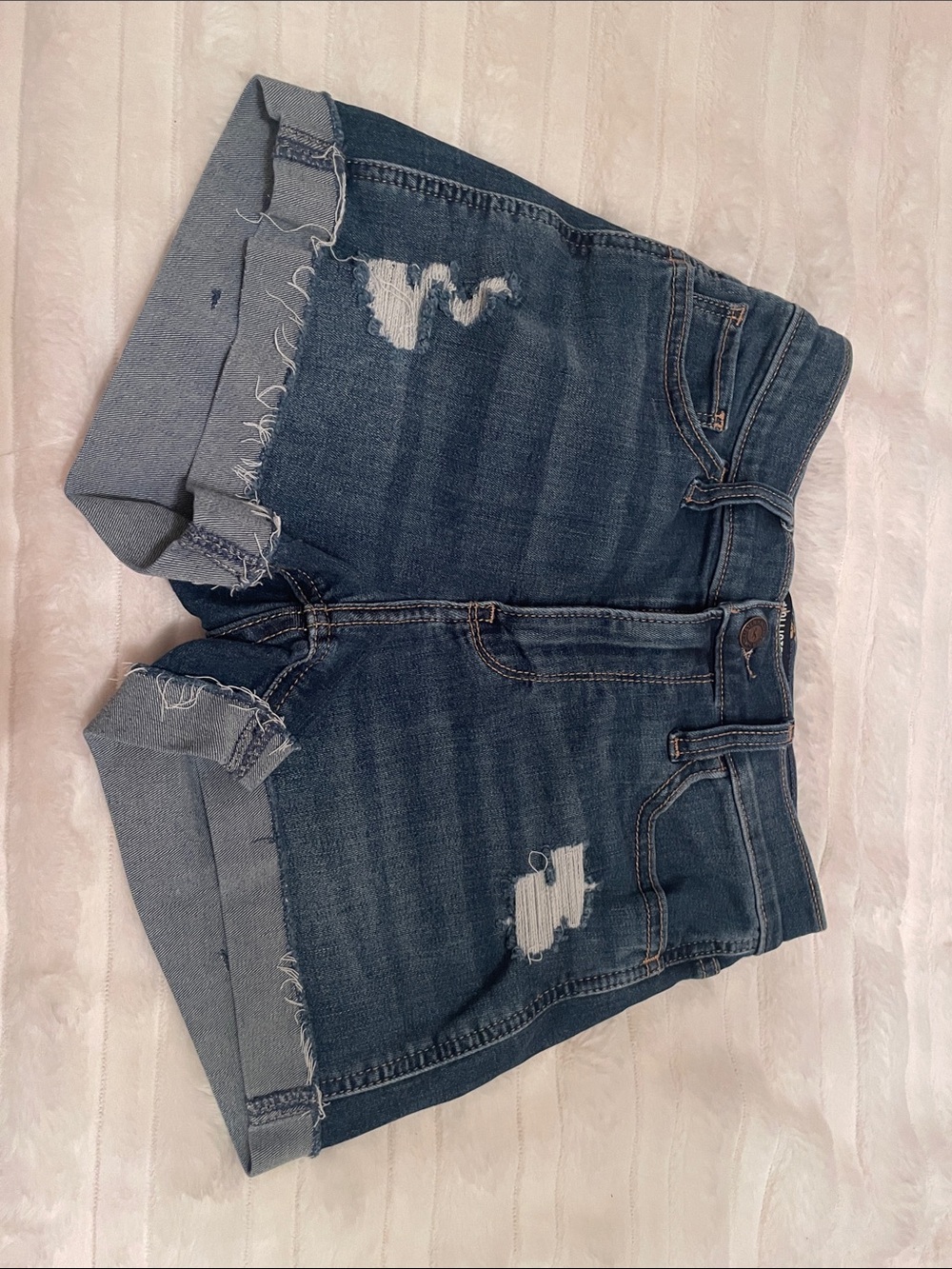 Hollister Classic High-Rise Denim Shorts - Light Blue